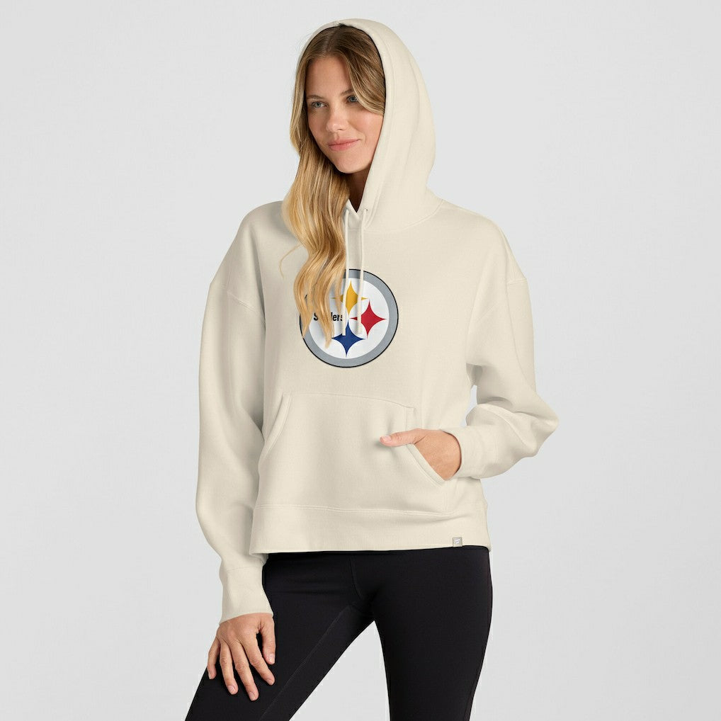 Pittsburgh Steelers Women's Dove Legacy Pullover Hoodie - Cream Hoodies