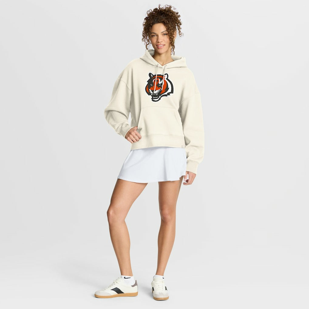Cincinnati Bengals Women's Dove Legacy Pullover Hoodie - Cream Hoodies