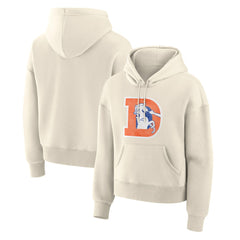 Denver Broncos Women's Dove Legacy Pullover Hoodie - Cream Hoodies