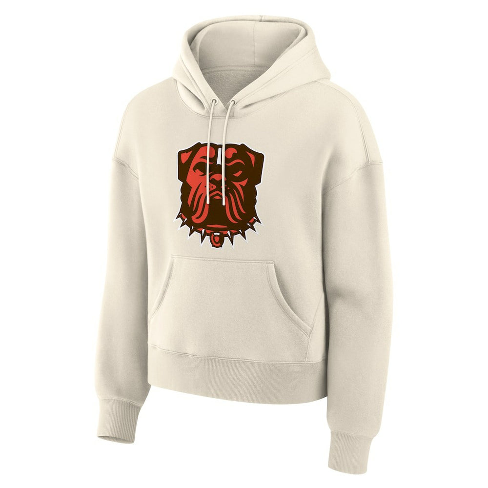 Cleveland Browns Women's Dove Legacy Pullover Hoodie - Cream Hoodies