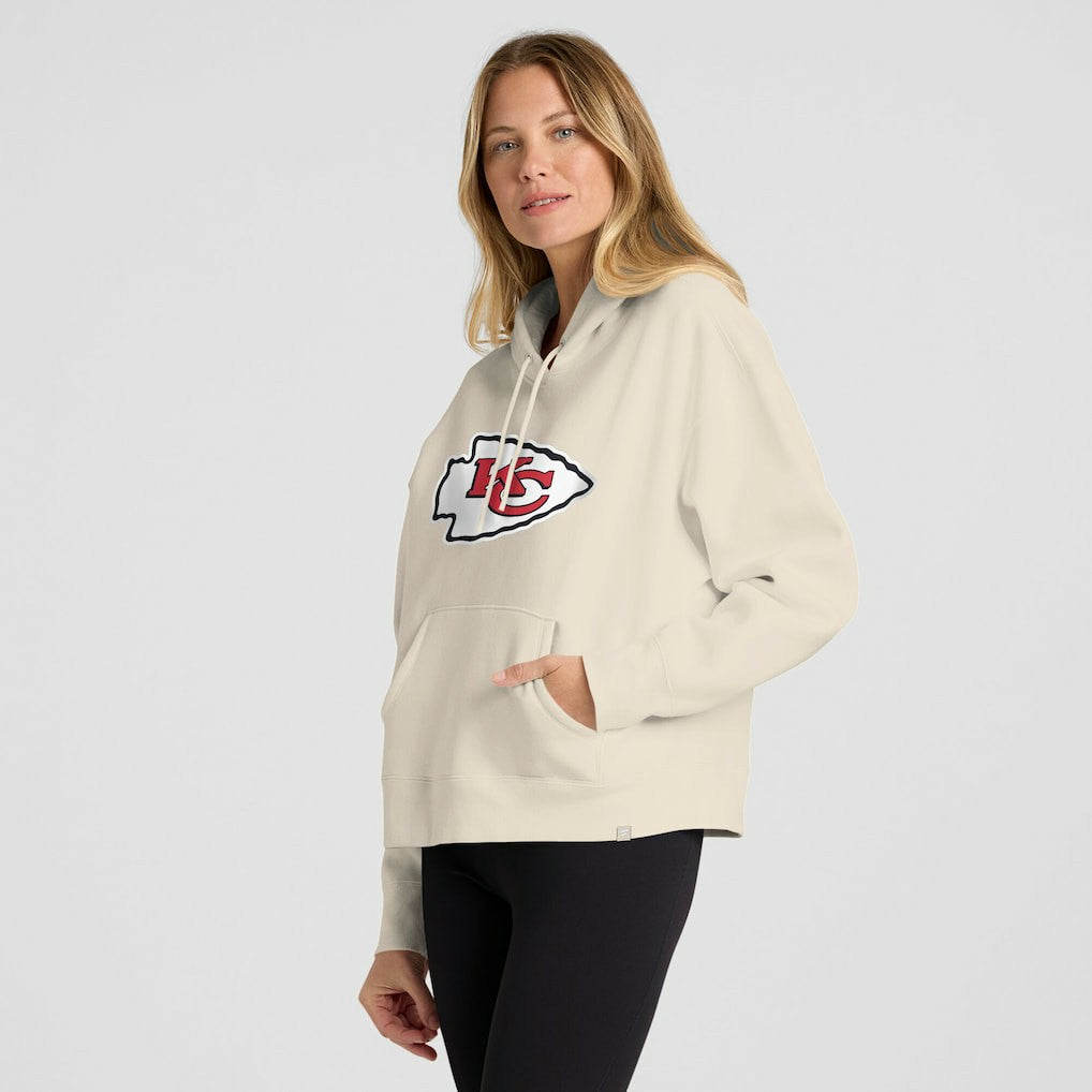 Kansas City Chiefs Women's Dove Legacy Pullover Hoodie - Cream Hoodies