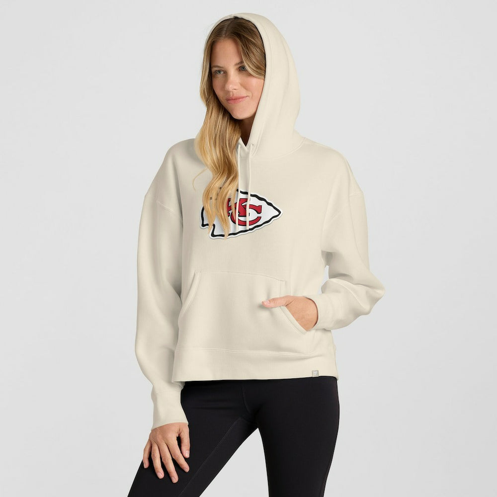 Kansas City Chiefs Women's Dove Legacy Pullover Hoodie - Cream Hoodies