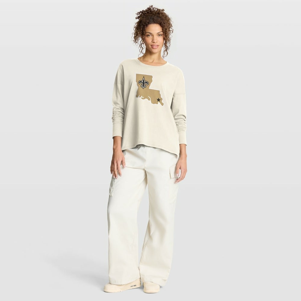 New Orleans Saints Women's Dove Legacy Long Sleeve T-Shirt - Cream T-shirts