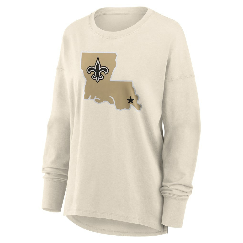 New Orleans Saints Women's Dove Legacy Long Sleeve T-Shirt - Cream T-shirts