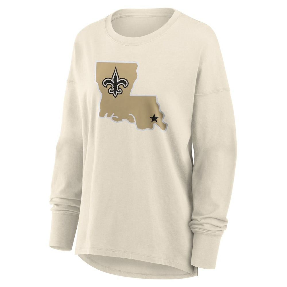 New Orleans Saints Women's Dove Legacy Long Sleeve T-Shirt - Cream T-shirts
