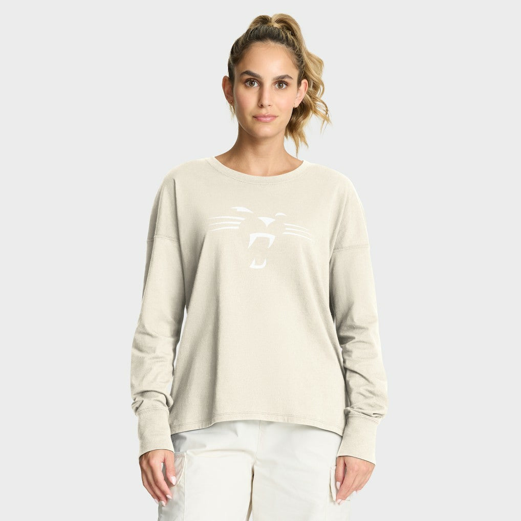 Carolina Panthers Women's Dove Legacy Long Sleeve T-Shirt - Cream T-shirts