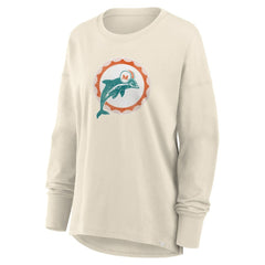 Miami Dolphins Women's Dove Legacy Long Sleeve T-Shirt - Cream T-shirts
