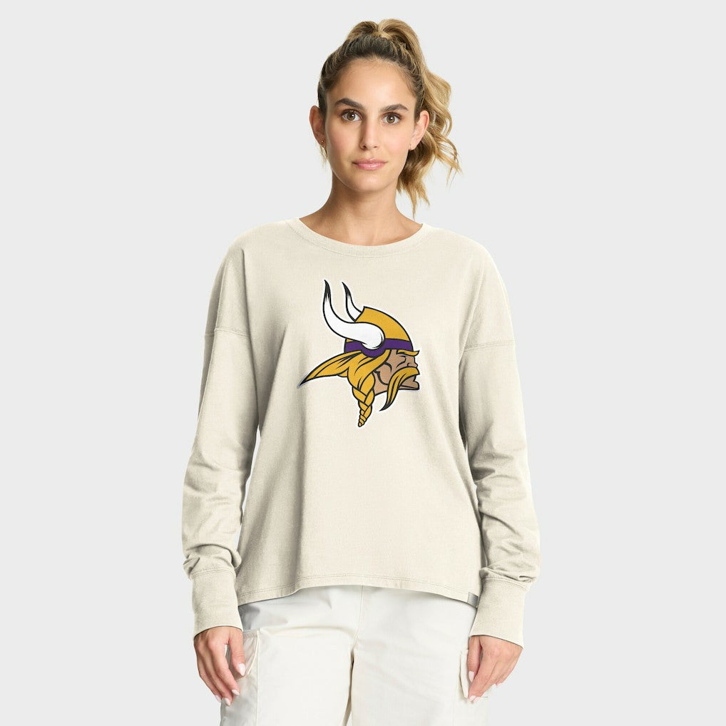 Minnesota Vikings Women's Dove Legacy Long Sleeve T-Shirt - Cream T-shirts