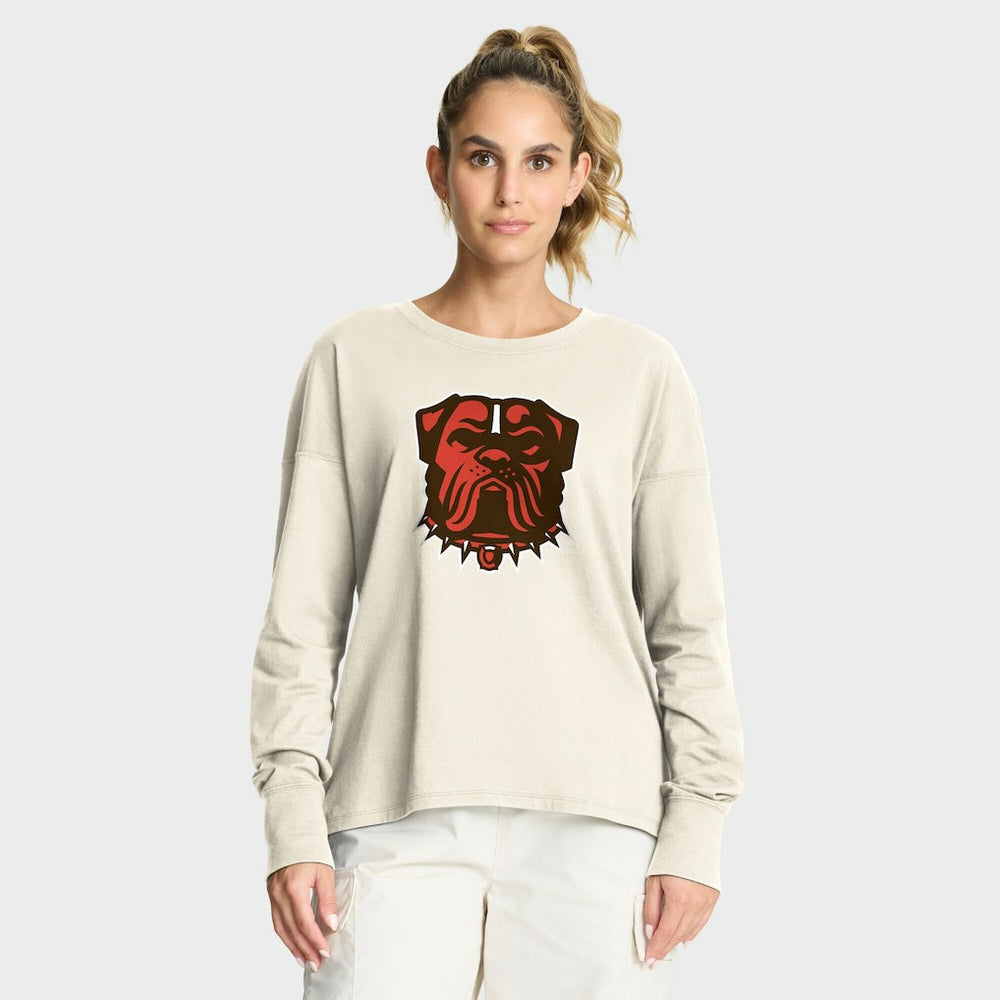 Cleveland Browns Women's Dove Legacy Long Sleeve T-Shirt - Cream T-shirts