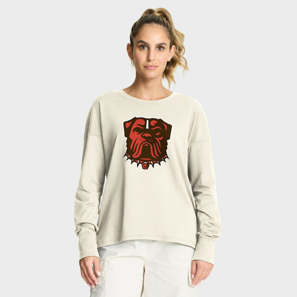 Cleveland Browns Women's Dove Legacy Long Sleeve T-Shirt - Cream T-shirts