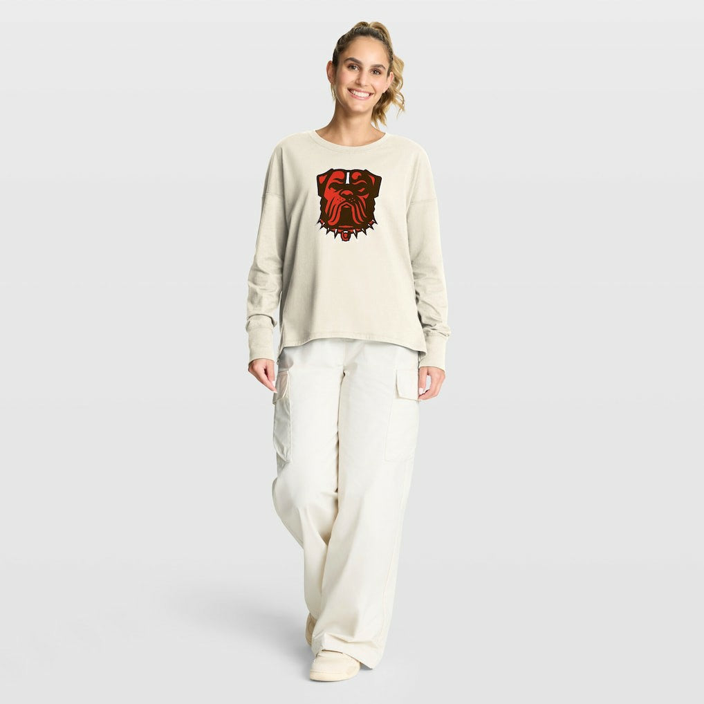 Cleveland Browns Women's Dove Legacy Long Sleeve T-Shirt - Cream T-shirts
