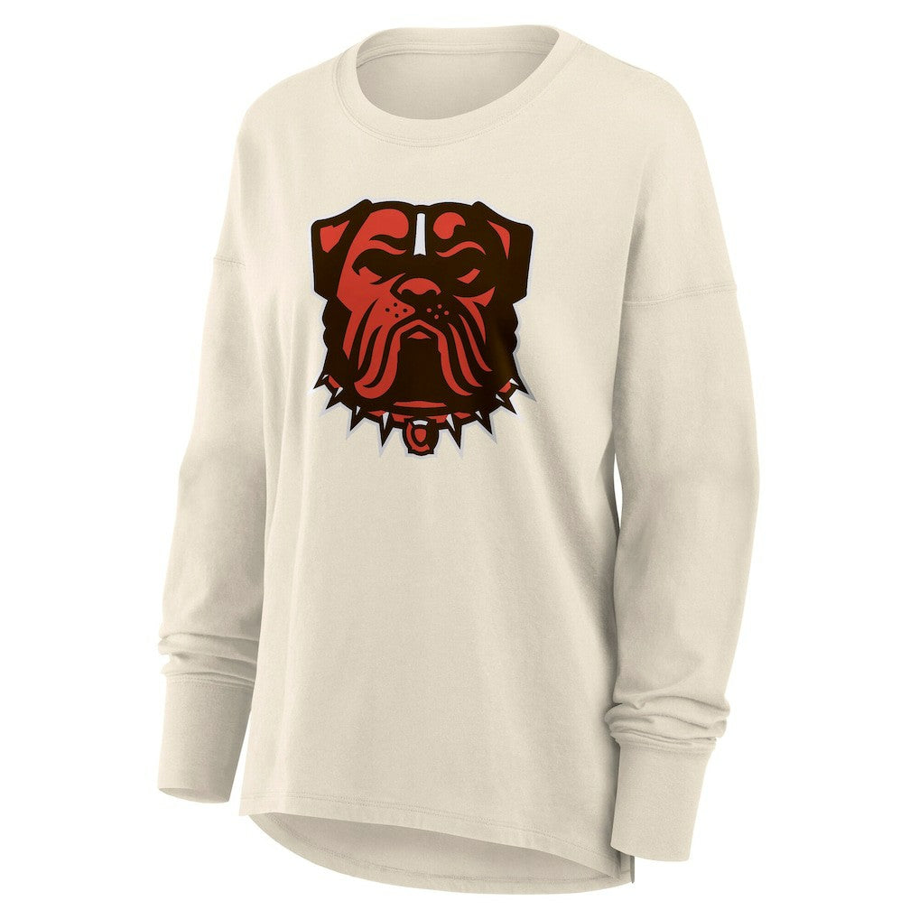 Cleveland Browns Women's Dove Legacy Long Sleeve T-Shirt - Cream T-shirts