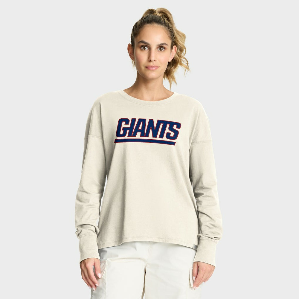 New York Giants Women's Dove Legacy Long Sleeve T-Shirt - Cream T-shirts