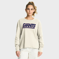 New York Giants Women's Dove Legacy Long Sleeve T-Shirt - Cream T-shirts