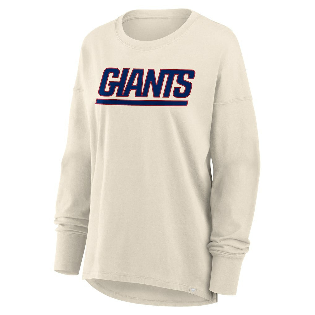 New York Giants Women's Dove Legacy Long Sleeve T-Shirt - Cream T-shirts