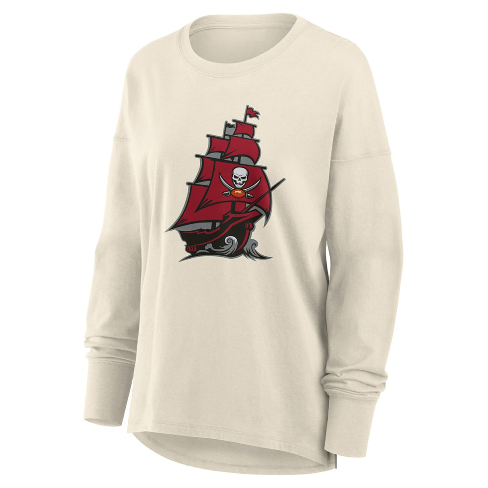 Tampa Bay Buccaneers Women's Dove Legacy Long Sleeve T-Shirt - Cream T-shirts