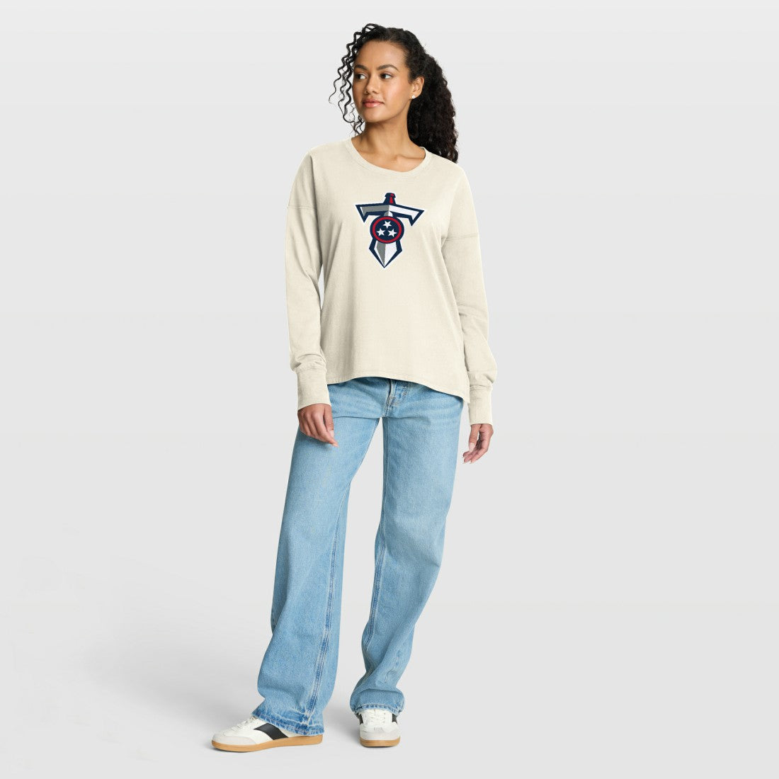 Tennessee Titans Women's Dove Legacy Long Sleeve T-Shirt - Cream T-shirts