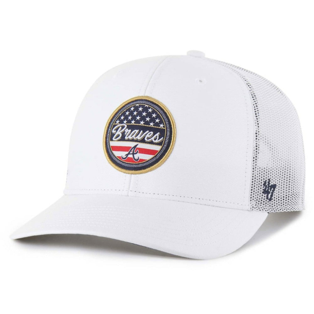 Atlanta Braves '47 Homage Adjustable Trucker Hat - White Hats