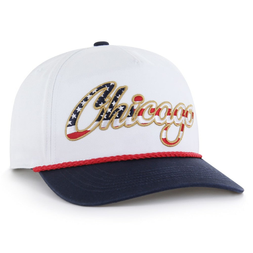 Chicago Cubs '47 Patriotic Overhand Hitch Adjustable Hat - White Hats