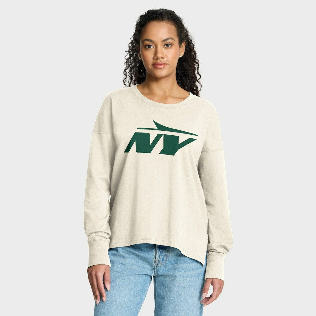 New York Jets Women's Dove Legacy Long Sleeve T-Shirt - Cream T-shirts