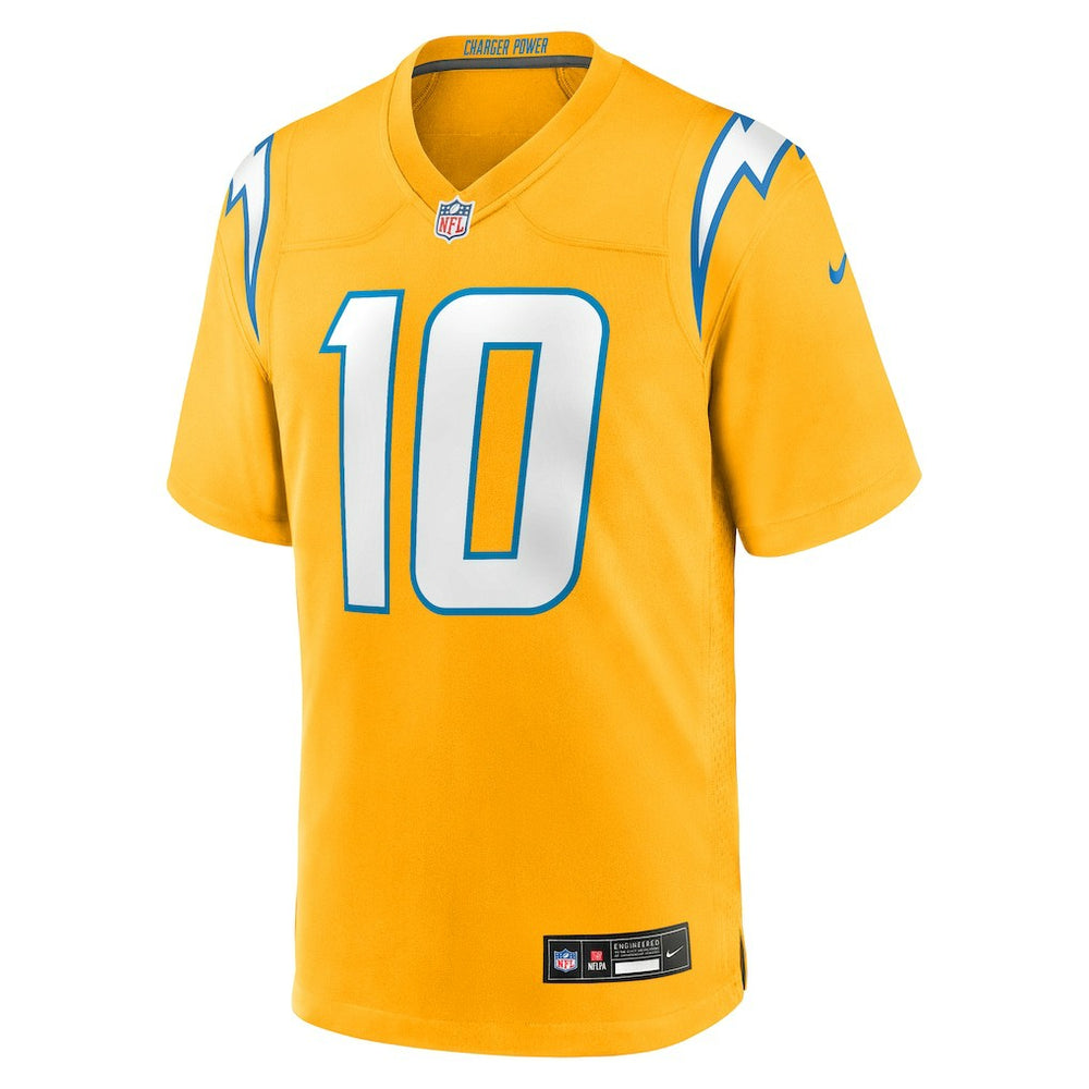 Justin Herbert Los Angeles Chargers Alternate Charger Power Game Player Jersey - Gold Jerseys