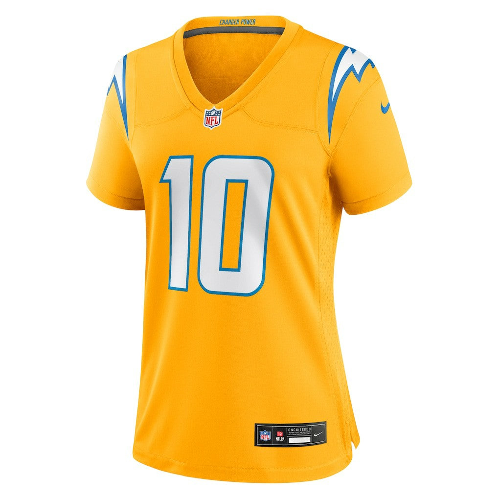Justin Herbert Los Angeles Chargers Women's Alternate Charger Power Game Jersey - Gold Jerseys