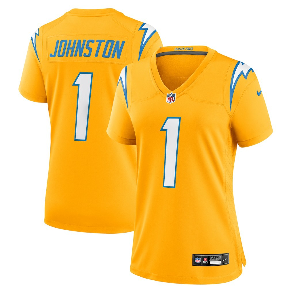 Quentin Johnston Los Angeles Chargers Women's Alternate Charger Power Game Jersey - Gold Jerseys