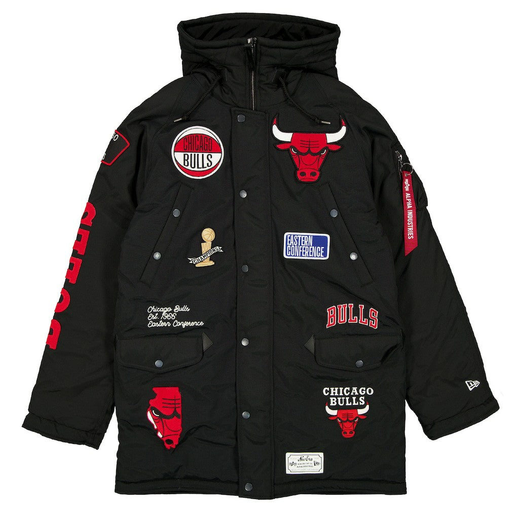 Chicago Bulls x Alpha Industries Altitude Mod Full-Snap Parka Black - New Era