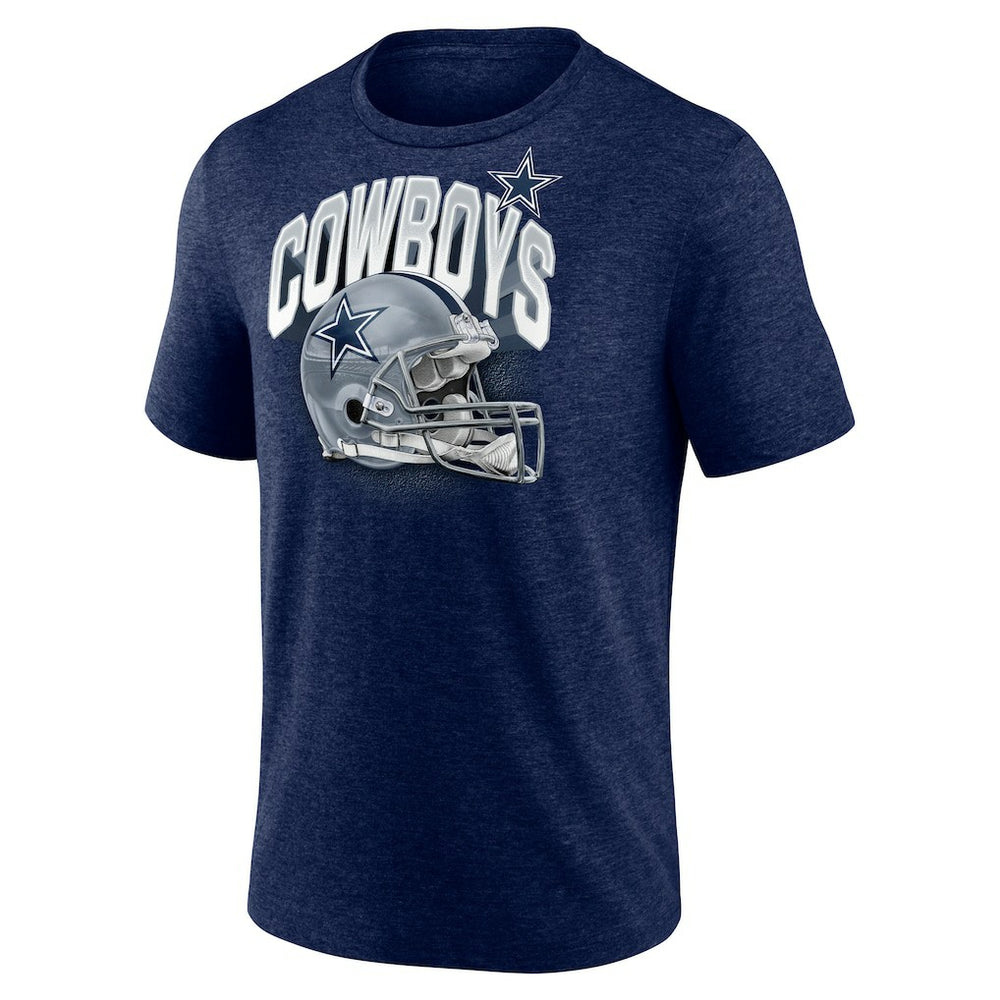 Dallas Cowboys Helmet Tri-Blend T-Shirt - Navy T-shirts