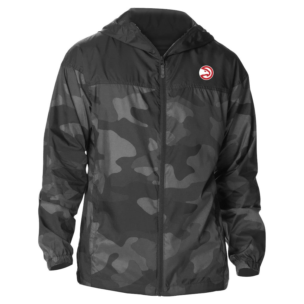 Atlanta Hawks Camo Flash Challenger Windbreaker Full-Zip Jacket Black - Columbia