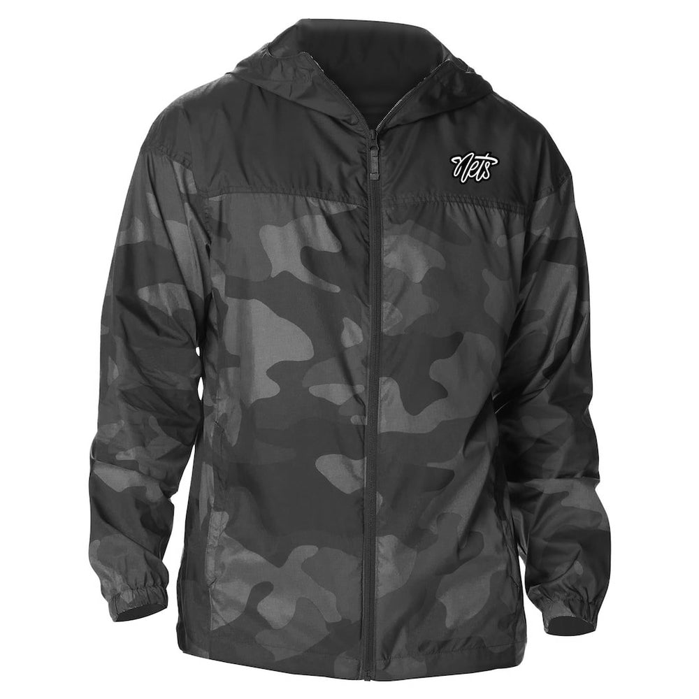 Brooklyn Nets Camo Flash Challenger Windbreaker Full-Zip Jacket Black - Columbia
