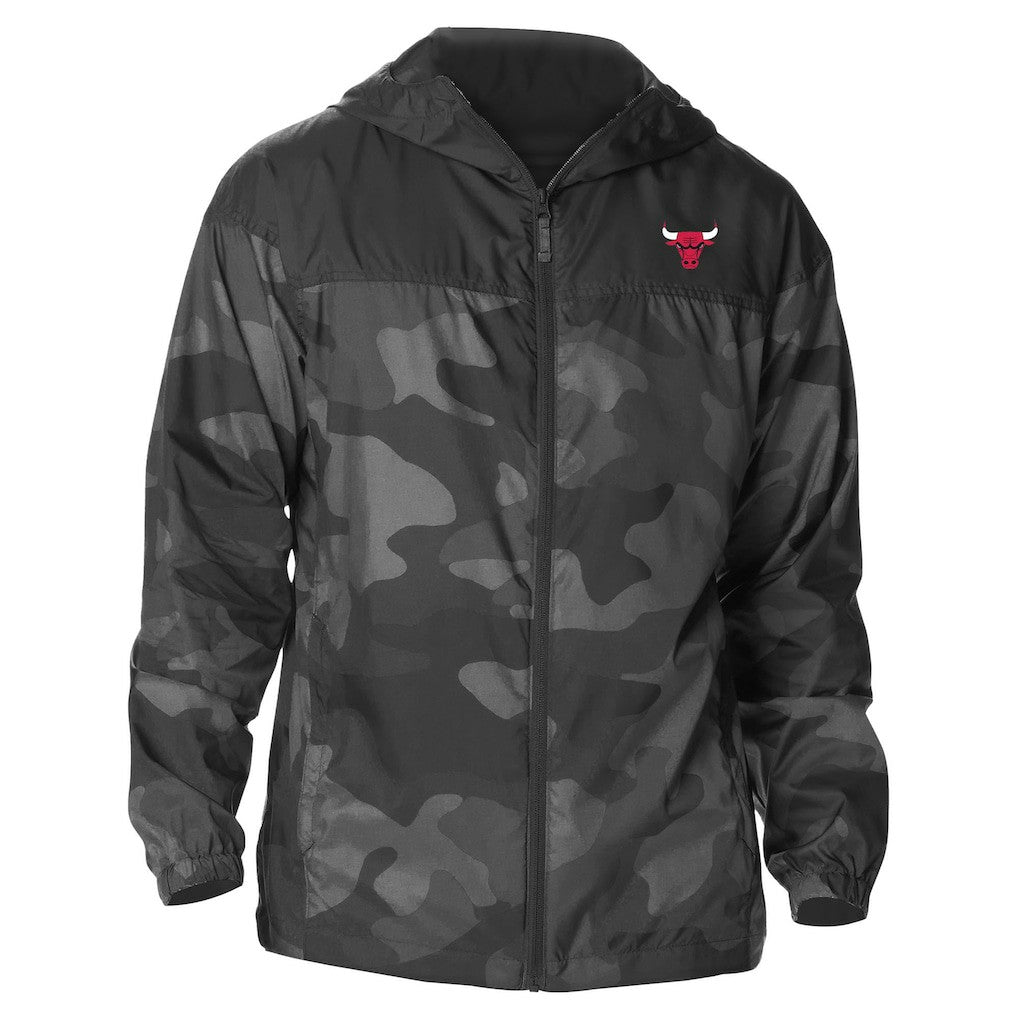 Chicago Bulls Camo Flash Challenger Windbreaker Full-Zip Jacket Black - Columbia