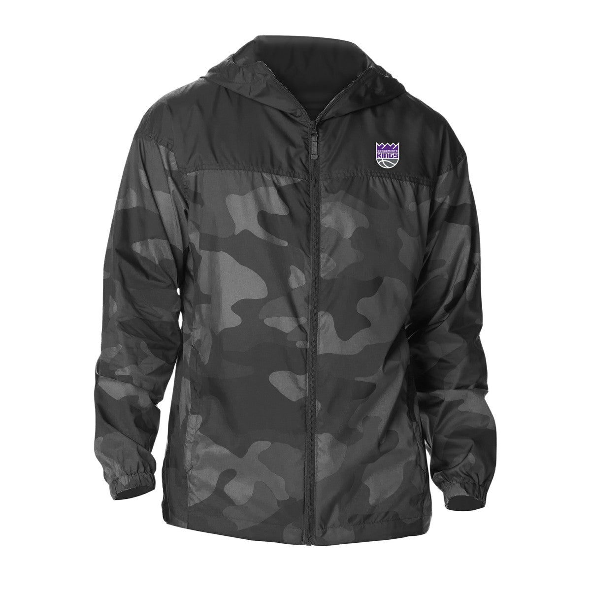 Sacramento Kings Camo Flash Challenger Windbreaker Full-Zip Jacket Black - Columbia