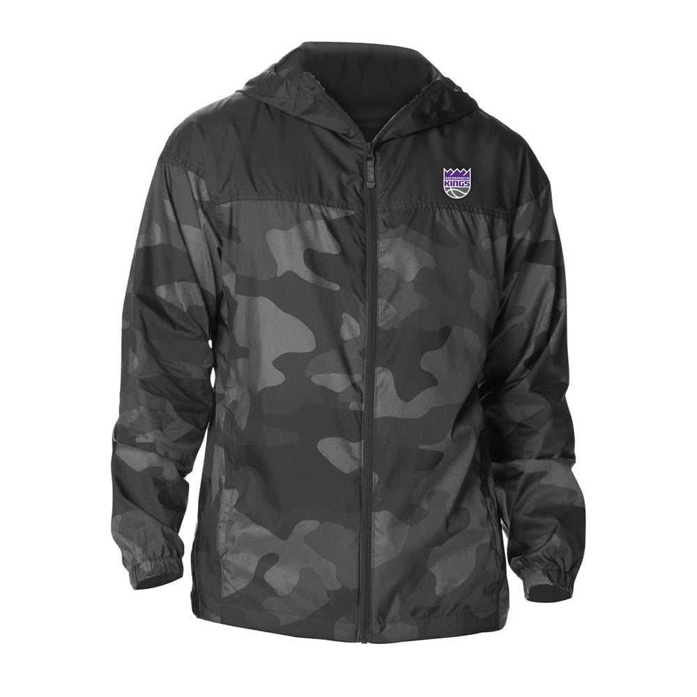 Sacramento Kings Camo Flash Challenger Windbreaker Full-Zip Jacket Black - Columbia