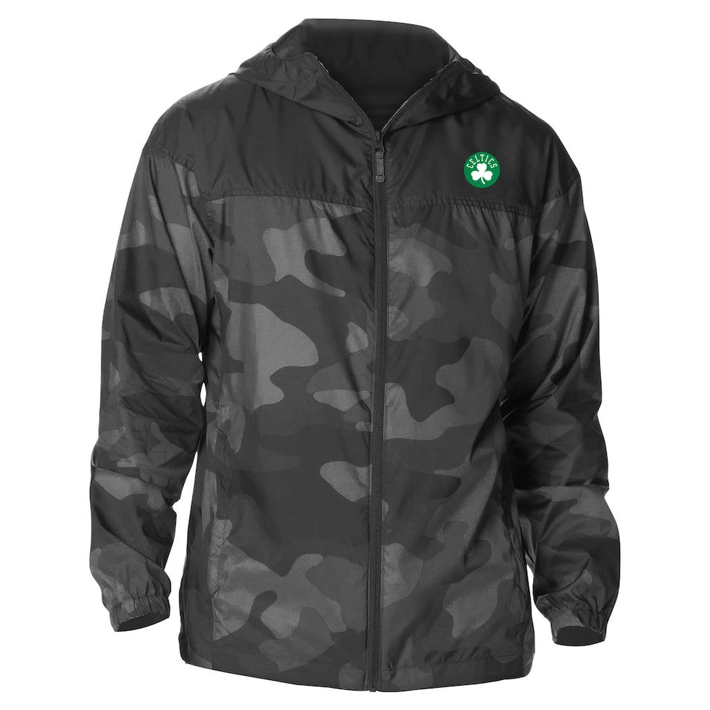 Boston Celtics Camo Flash Challenger Windbreaker Full-Zip Jacket Black - Columbia