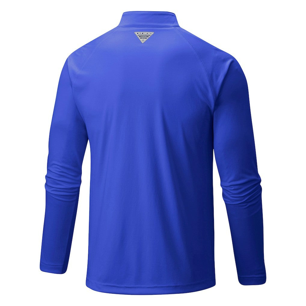 Golden State Warriors Terminal Tackle Raglan Omni-Shade Quarter-Zip Jacket Royal - Columbia