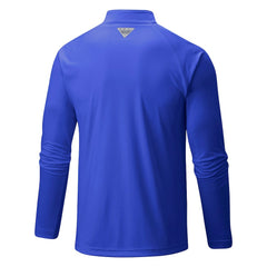 Golden State Warriors Terminal Tackle Raglan Omni-Shade Quarter-Zip Jacket Royal - Columbia