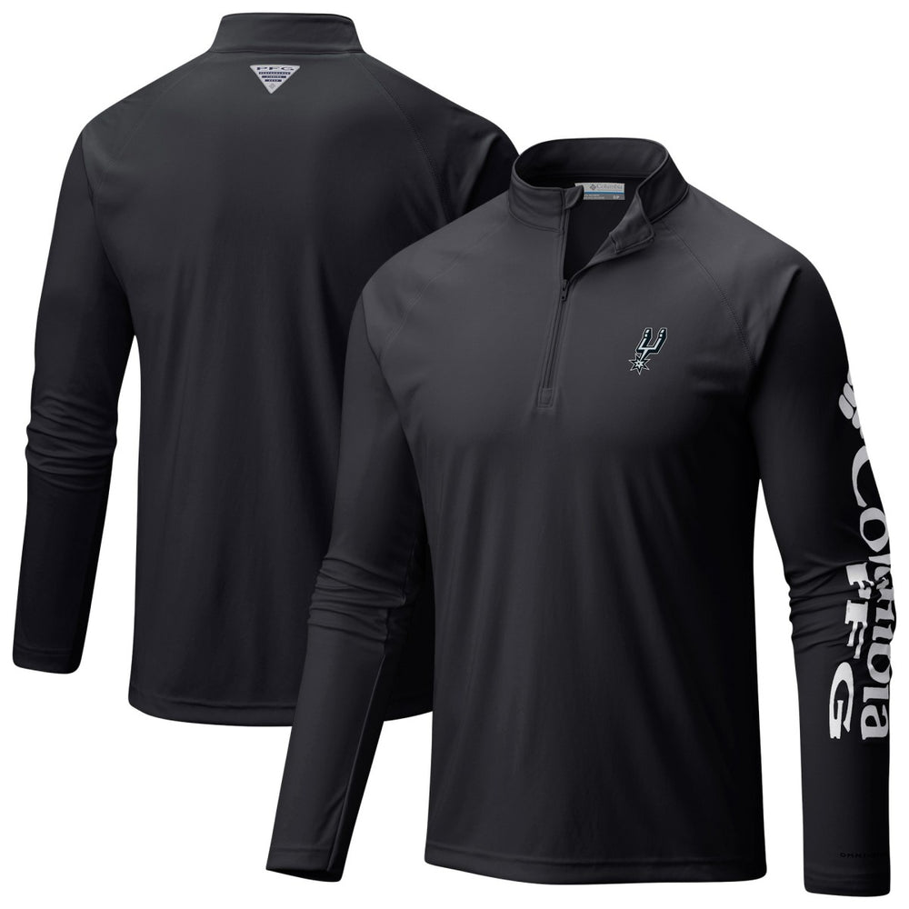 San Antonio Spurs Terminal Tackle Raglan Omni-Shade Quarter-Zip Jacket Black - Columbia