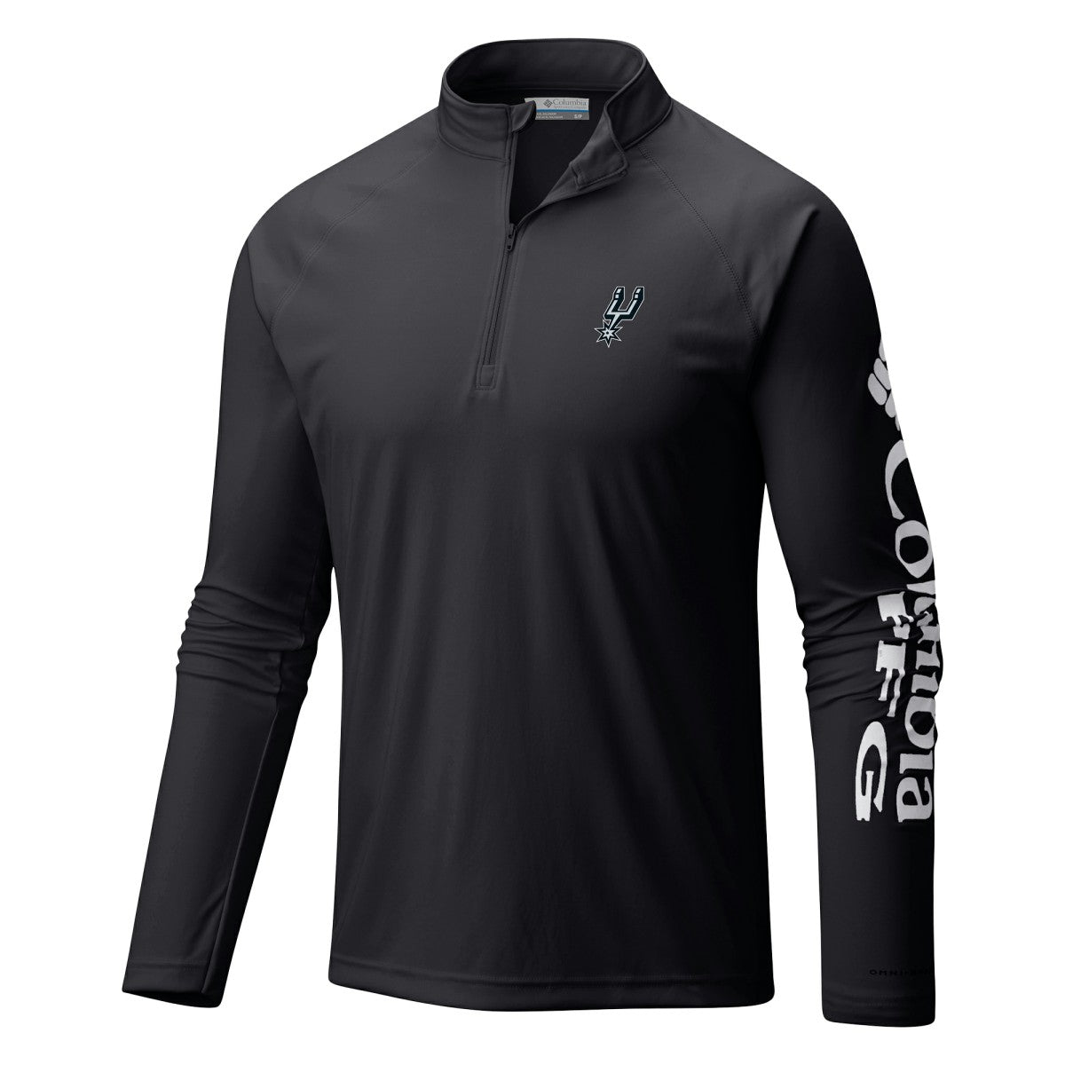 San Antonio Spurs Terminal Tackle Raglan Omni-Shade Quarter-Zip Jacket Black - Columbia