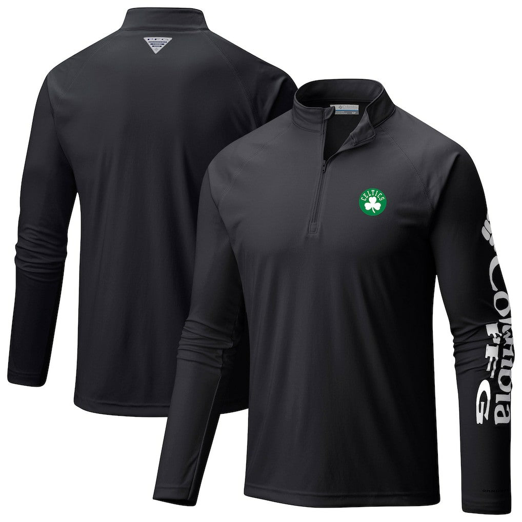Boston Celtics Terminal Tackle Raglan Omni-Shade Quarter-Zip Jacket Black - Columbia outlet