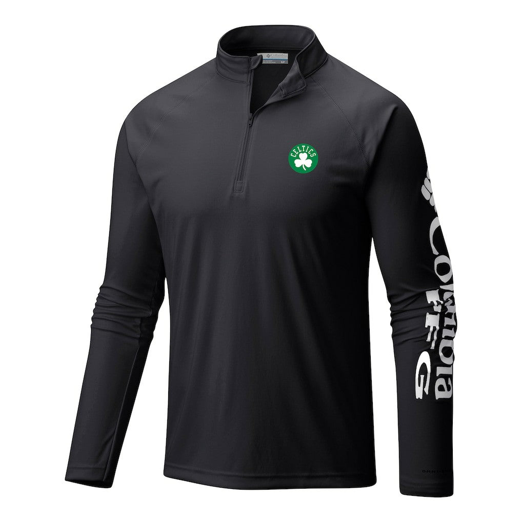 Boston Celtics Terminal Tackle Raglan Omni-Shade Quarter-Zip Jacket Black - Columbia outlet