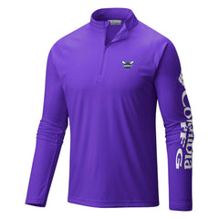 Charlotte Hornets Terminal Tackle Raglan Omni-Shade Quarter-Zip Jacket Purple - Columbia