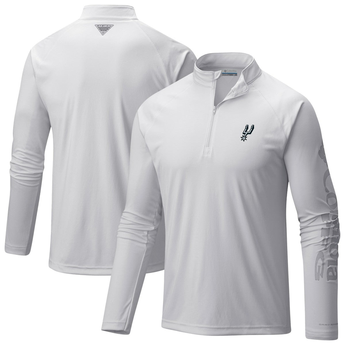 San Antonio Spurs Terminal Tackle Raglan Omni-Shade Quarter-Zip Jacket White - Columbia