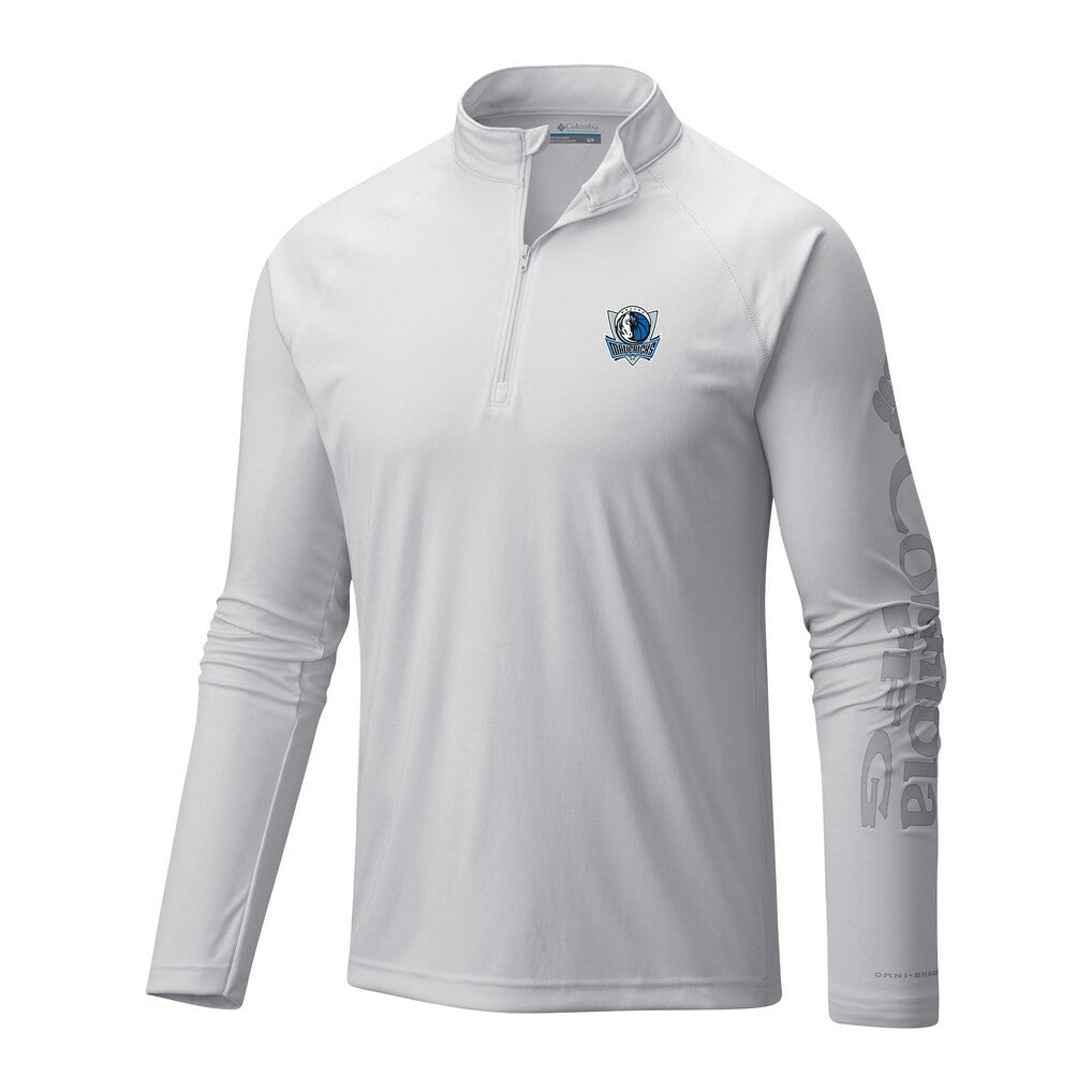 Dallas Mavericks Terminal Tackle Raglan Omni-Shade Quarter-Zip Jacket White - Columbia