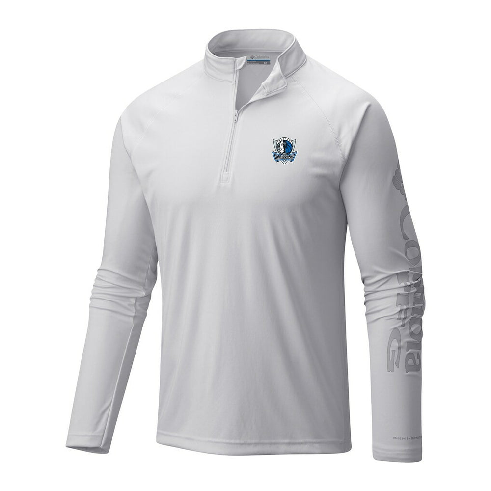 Dallas Mavericks Terminal Tackle Raglan Omni-Shade Quarter-Zip Jacket White - Columbia