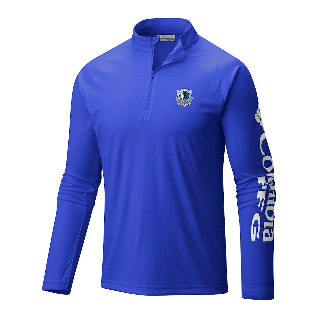 Dallas Mavericks Terminal Tackle Raglan Omni-Shade Quarter-Zip Jacket Blue - Columbia