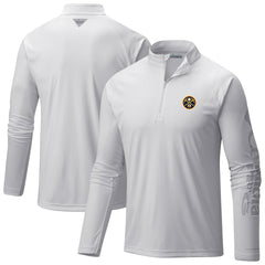 Denver Nuggets Terminal Tackle Raglan Omni-Shade Quarter-Zip Jacket White - Columbia