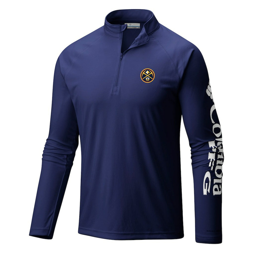 Denver Nuggets Terminal Tackle Raglan Omni-Shade Quarter-Zip Jacket Navy - Columbia outlet