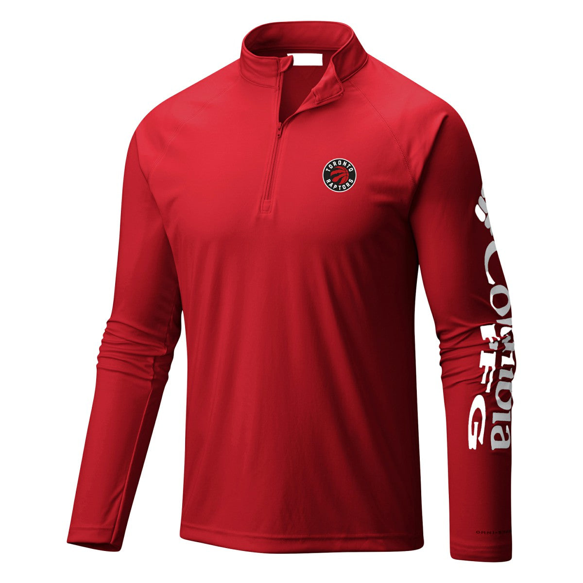 Toronto Raptors Terminal Tackle Raglan Omni-Shade Quarter-Zip Jacket Red - Columbia