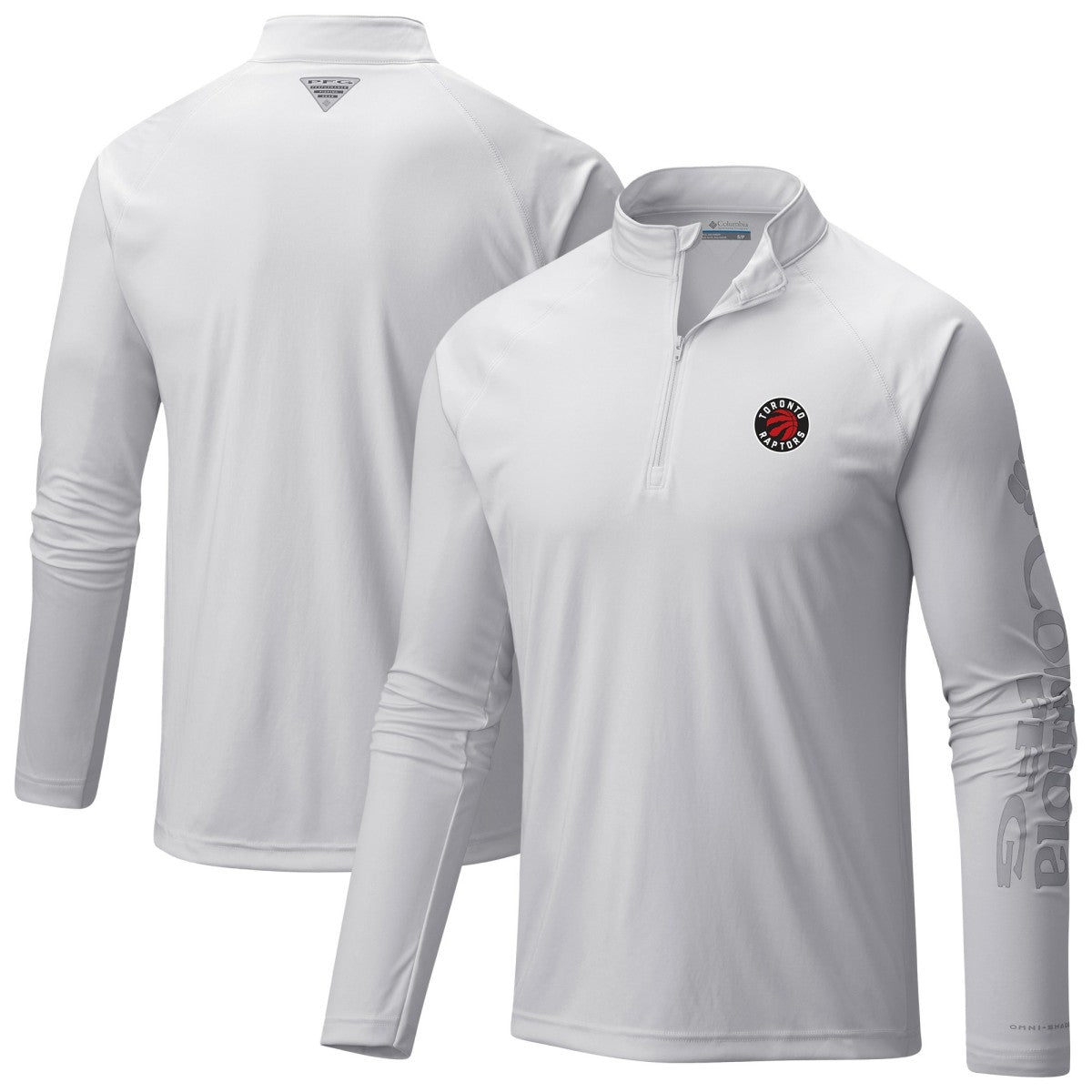 Toronto Raptors Terminal Tackle Raglan Omni-Shade Quarter-Zip Jacket White - Columbia